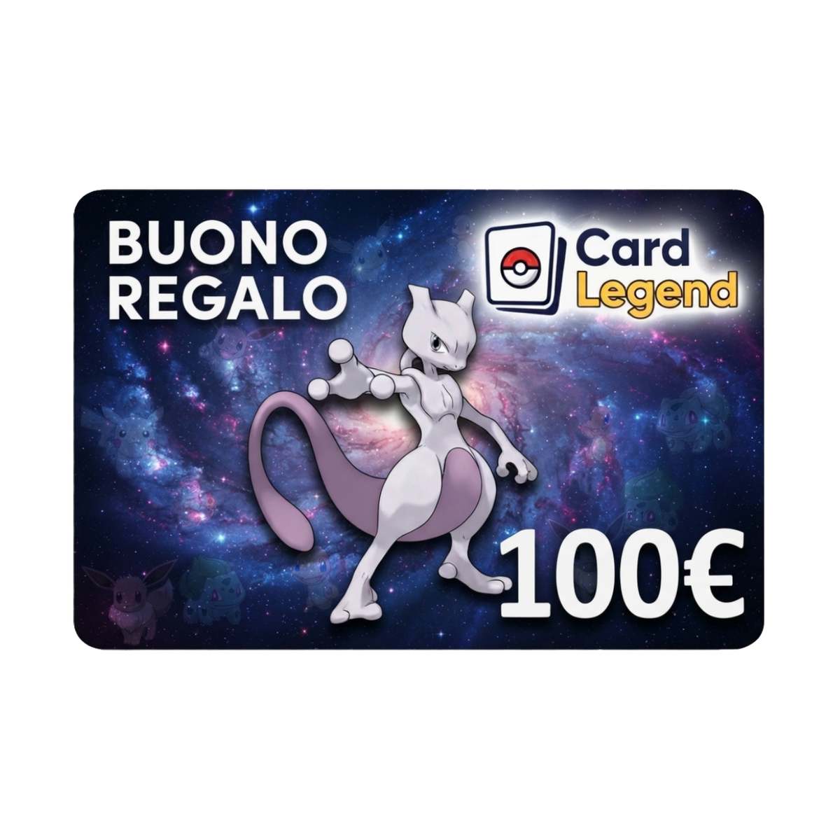 Buono Regalo Card Legend da 100€ - Sfondo Mewtwo