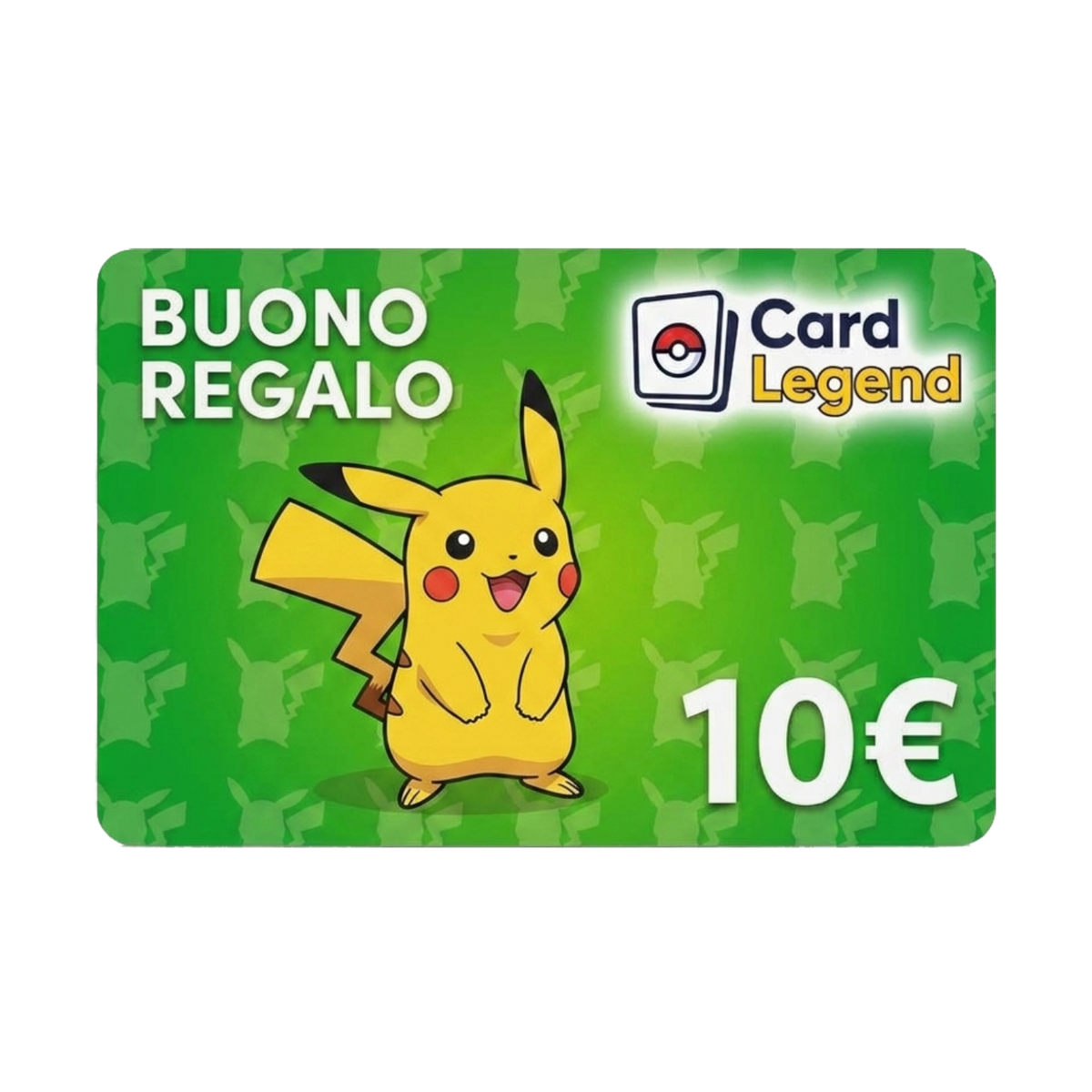Buono Regalo Card Legend da 10€ - Sfondo Pikachu