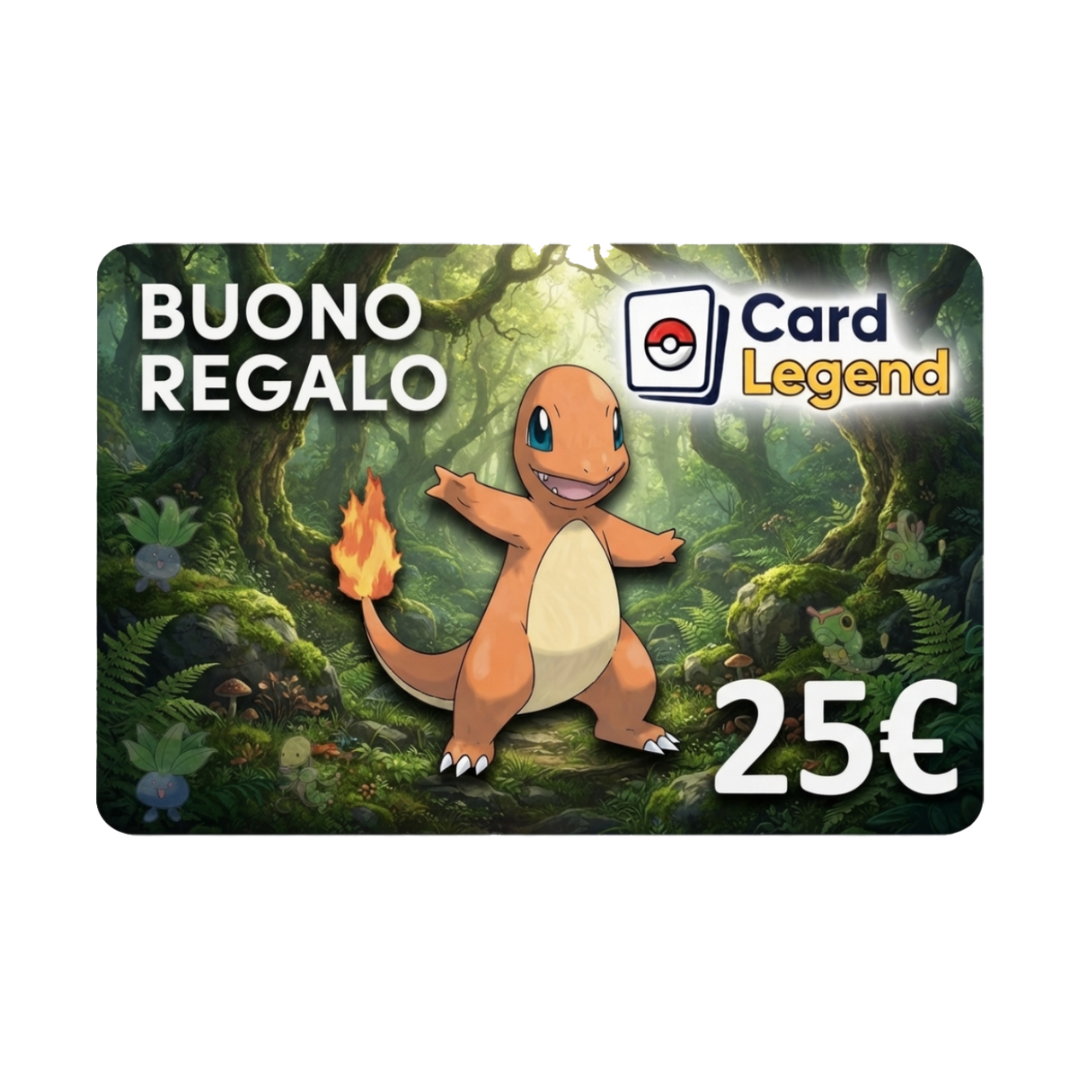 Buono Regalo Card Legend da 25€ - Sfondo Charmander