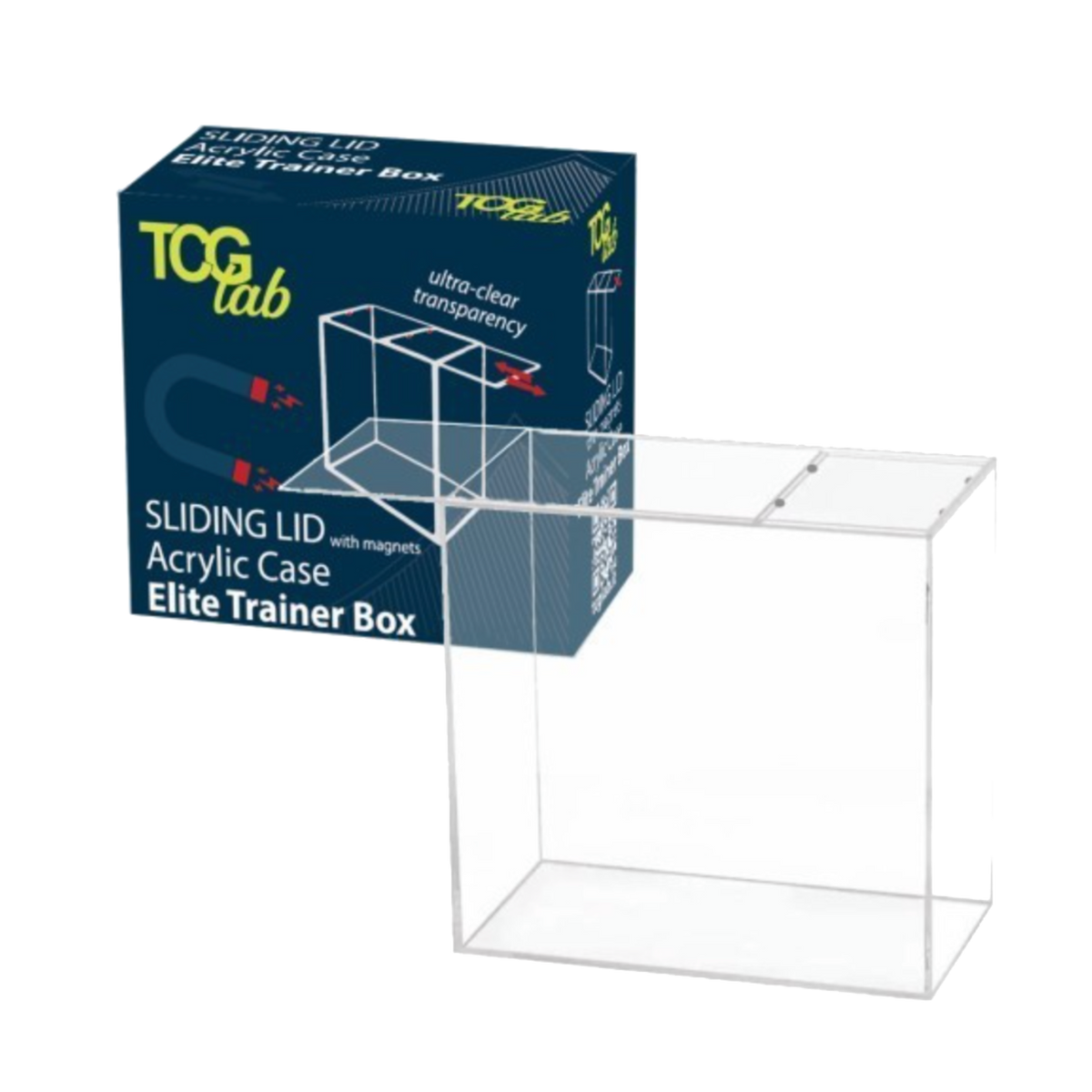 TcgLab | Case Protettivo per ETB in Plexiglass con Coperchio Scorrevole e Magneti